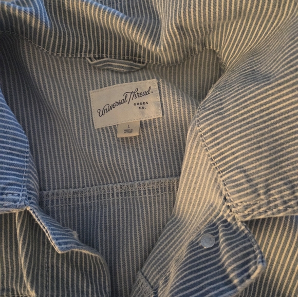 Universal Thread Light Blue Striped Jacket - Picture 2 of 3